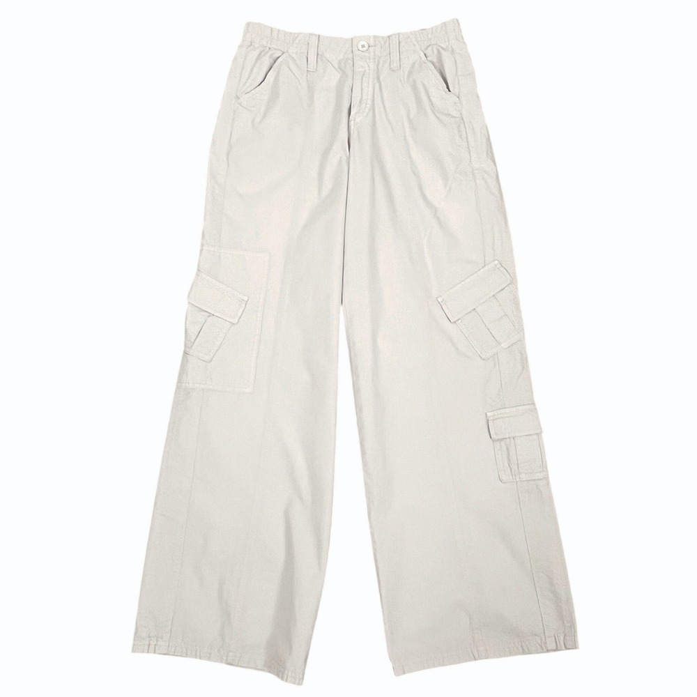 BDG Womens Y2K Cargo Pants Small Off-White Wide Leg Utility Streetwear Gorpcore